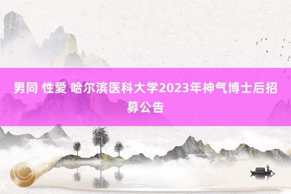 男同 性愛 哈尔滨医科大学2023年神气博士后招募公告