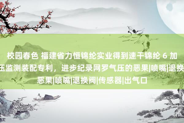 校园春色 福建省力恒锦纶实业得到速干锦纶 6 加弹机在线网罗气压监测装配专利，进步纪录网罗气压的恶果|喷嘴|退换阀|传感器|出气口