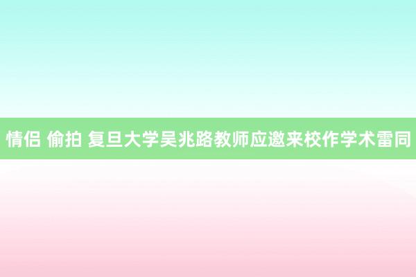 情侣 偷拍 复旦大学吴兆路教师应邀来校作学术雷同